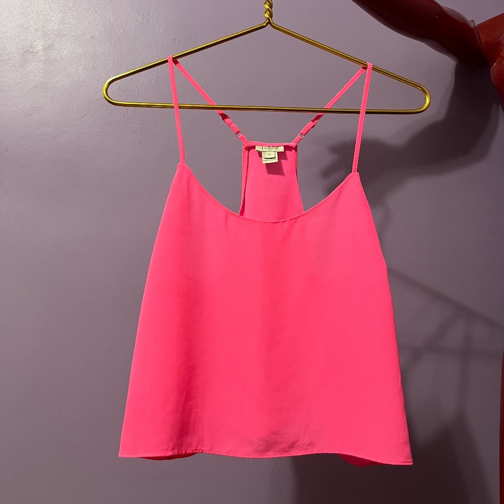 J-Crew Hot Pink Crop Top